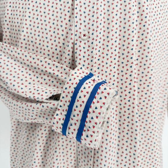 Robert Graham Woven Button Front Long Sleeve Shirt, White Patriotic Watermelon M - Picture 4 of 8